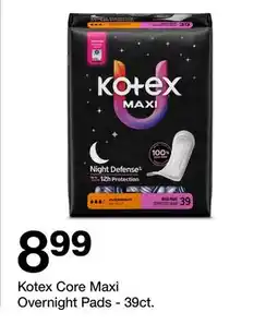 Target Kotex Core Maxi Overnight Pads - 39ct offer