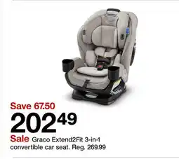 Target Graco Extend2Fit 3-in-1 convertible car seat offer
