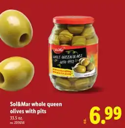 Lidl Sol&Mar whole queen olives with pits offer
