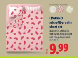 Lidl LIVARNO microfiber satin sheet set offer
