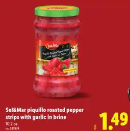 Lidl Sol&Mar piquillo roasted pepper strips with garlic in brine offer