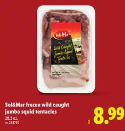 Lidl Sol&Mar frozen wild caught jumbo squid tentacles offer