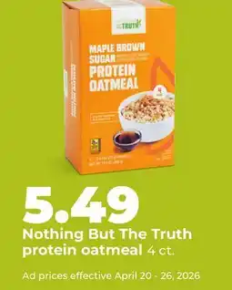 Hy-Vee Nothing But The Truth protein oatmeal offer