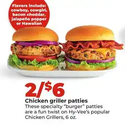 Hy-Vee Chicken griller patties offer