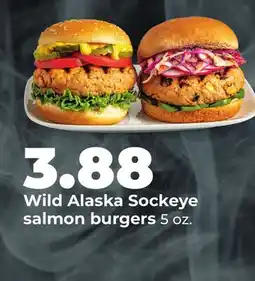 Hy-Vee Wild Alaska Sockeye salmon burgers offer