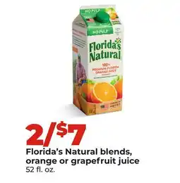 Hy-Vee Florida's Natural blends, orange or grapefruit juice offer