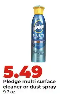 Hy-Vee Pledge multi surface cleaner or dust spray offer