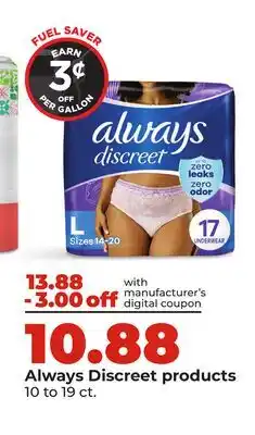 Hy-Vee Always Discreet products offer