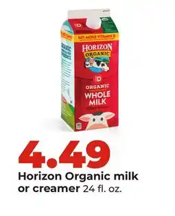 Hy-Vee Horizon Organic milk or creamer offer