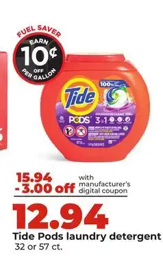 Hy-Vee Tide Pods laundry detergent offer
