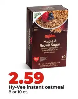 Hy-Vee Hy-Vee instant oatmeal offer