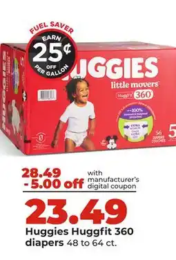 Hy-Vee Huggies Huggfit 360 diapers offer