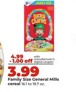 Hy-Vee Family Size General Mills cereal offer