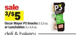 Meijer Oscar Mayer P3 Snacks 2-2.3 oz. or Lunchables 3.1-4.4 oz offer