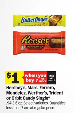 Meijer Hershey's, Mars, Ferrero, Mondelez, Werther's, Trident or Orbit Candy offer