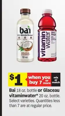Meijer Bai 18 oz. bottle or Glaceau vitaminwater 20 oz. bottle offer