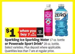 Meijer Sparkling Ice Sparkling Water 17 oz. bottle or Powerade Sport Drink 28 oz. bottle offer