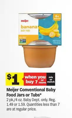 Meijer Meijer Conventional Baby Food Jars or Tubs offer