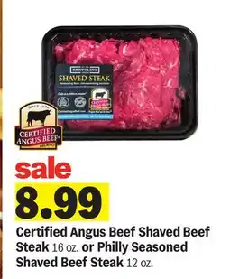 Meijer Certified Angus Beef Shaved Beef Steak 16 oz. or Philly Seasoned Shaved Beef Steak 12 oz offer