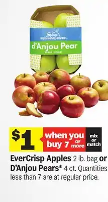 Meijer EverCrisp Apples 2 lb. bag or D'Anjou Pears 4 ct offer
