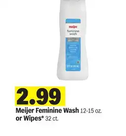 Meijer Meijer Feminine Wash 12-15 oz. or Wipes* 32 ct offer