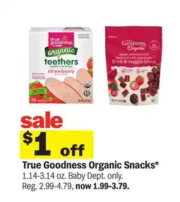 Meijer True Goodness Organic Snacks offer