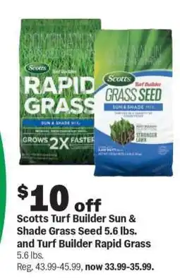 Meijer Scotts Turf Builder Sun & Shade Grass Seed 5.6 lbs. and Turf Builder Rapid Grass offer