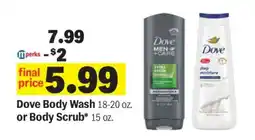 Meijer Dove Body Wash or Body Scrub offer