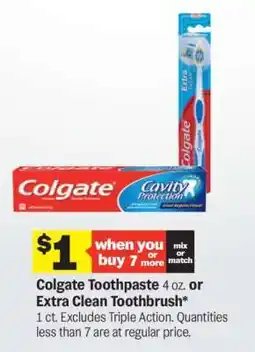 Meijer Colgate Toothpaste or Extra Clean Toothbrush offer
