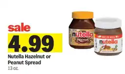 Meijer Nutella Hazelnut or Peanut Spread offer