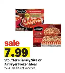 Meijer Stouffer's Family Size or Air Fryer Frozen Meal offer