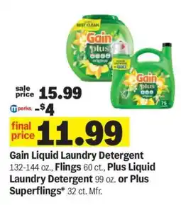 Meijer Gain Liquid Laundry Detergent offer