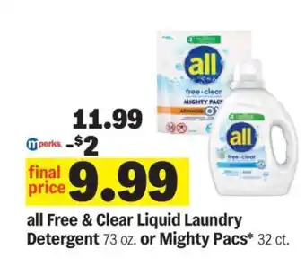 Meijer all Free & Clear Liquid Laundry Detergent offer