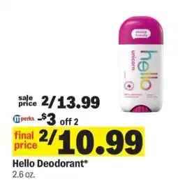 Meijer hello Deodorant offer