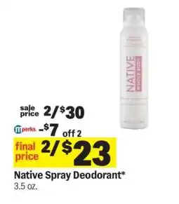 Meijer Native Spray Deodorant offer