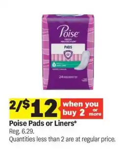 Meijer Poise Pads or Liners offer
