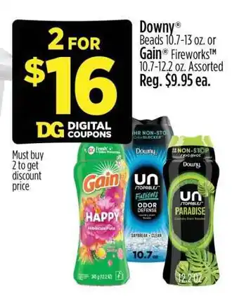 Dollar General Downy Beads or Gain Fireworks offer