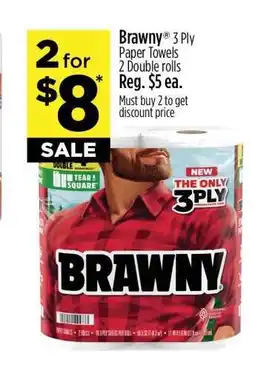 Dollar General Brawny 3 Ply Paper Towels offer
