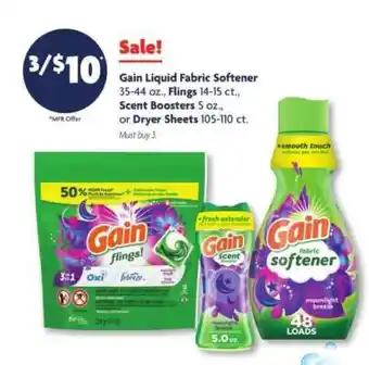 Family Dollar Gain Liquid Fabric Softener offer