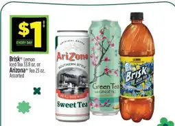 Dollar General Brisk Lemon Iced Tea 33.8 oz. or Arizona Tea 23 oz offer