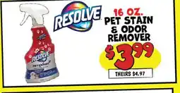 Ollie's RESOLVE PET STAIN & ODOR REMOVER offer