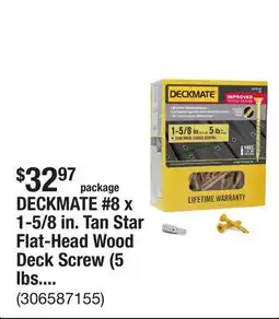 The Home Depot DECKMATE #8 x 1-5/8 in. Tan Star Flat-Head Wood Deck Screw (5 lbs. / 619-Piece) offer