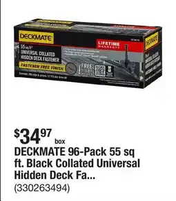 The Home Depot DECKMATE 96-Pack 55 sq ft. Black Collated Universal Hidden Deck Fasteners for Grooved Decking offer