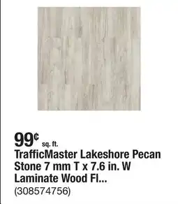 The Home Depot TrafficMaster Lakeshore Pecan Stone 7 mm T x 7.6 in. W Laminate Wood Flooring (24.2 sqft/case) offer
