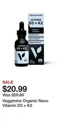 Ulta Beauty Veggimins Organic Nano Vitamin D3 + K2 offer