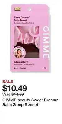 Ulta Beauty GIMME beauty Sweet Dreams Satin Sleep Bonnet offer