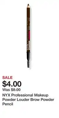 Ulta Beauty NYX Professional Makeup Powder Louder Brow Powder Pencil offer