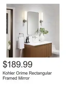 Costco Kohler Orime Rectangular Framed Mirror offer