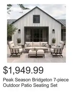 Costco Peak Season Bridgeton 7-piece Outdoor Patio Seating Set offer