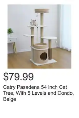 Costco Catry Pasadena 54 inch Cat Tree, With 5 Levels and Condo, Beige offer